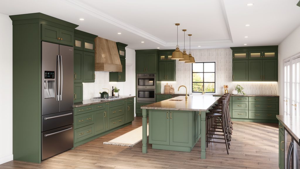 High end custom kitchen cabinets with custom island in Brentwood Tennessee